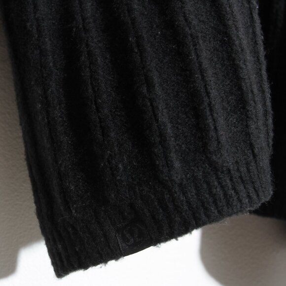 Lululemon Twin Rib Sweater Wrap Cardigan Black Chunky Knit Wool Size XL / XXL - Picture 12 of 16